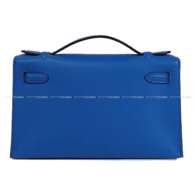 エルメス HERMES ハンドバッグ ポシェットケリー ブルーゼリージュ スイフト シルバー金具 新品